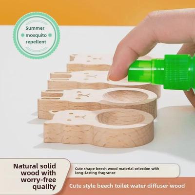 Difusor de Aceites Esenciales para Coche de Madera de Haya - Aromaterapia de Escritorio para Interiores y Repelente de Mosquitos