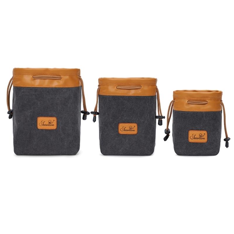 Ergonomic DSLR Camera Drawstring Bag Breathable Padding Multiple Small Compartments For Secure Carrying