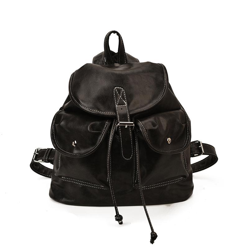 2025 Новая дизайнерская мода Женский кожаный рюкзак Маленький Мягкий Многофункциональный Маленький Рюкзак с клапаном Женский Дамский Наплечная сумка Девичья Сумочка чёрный