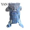 Fashion Stripe Pattern Pet Dog Puppy Denim Jacket Hoodied Clothes Jumpsuit