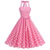 Retro Hepburn Style Polka Dot Wide Hem Dress