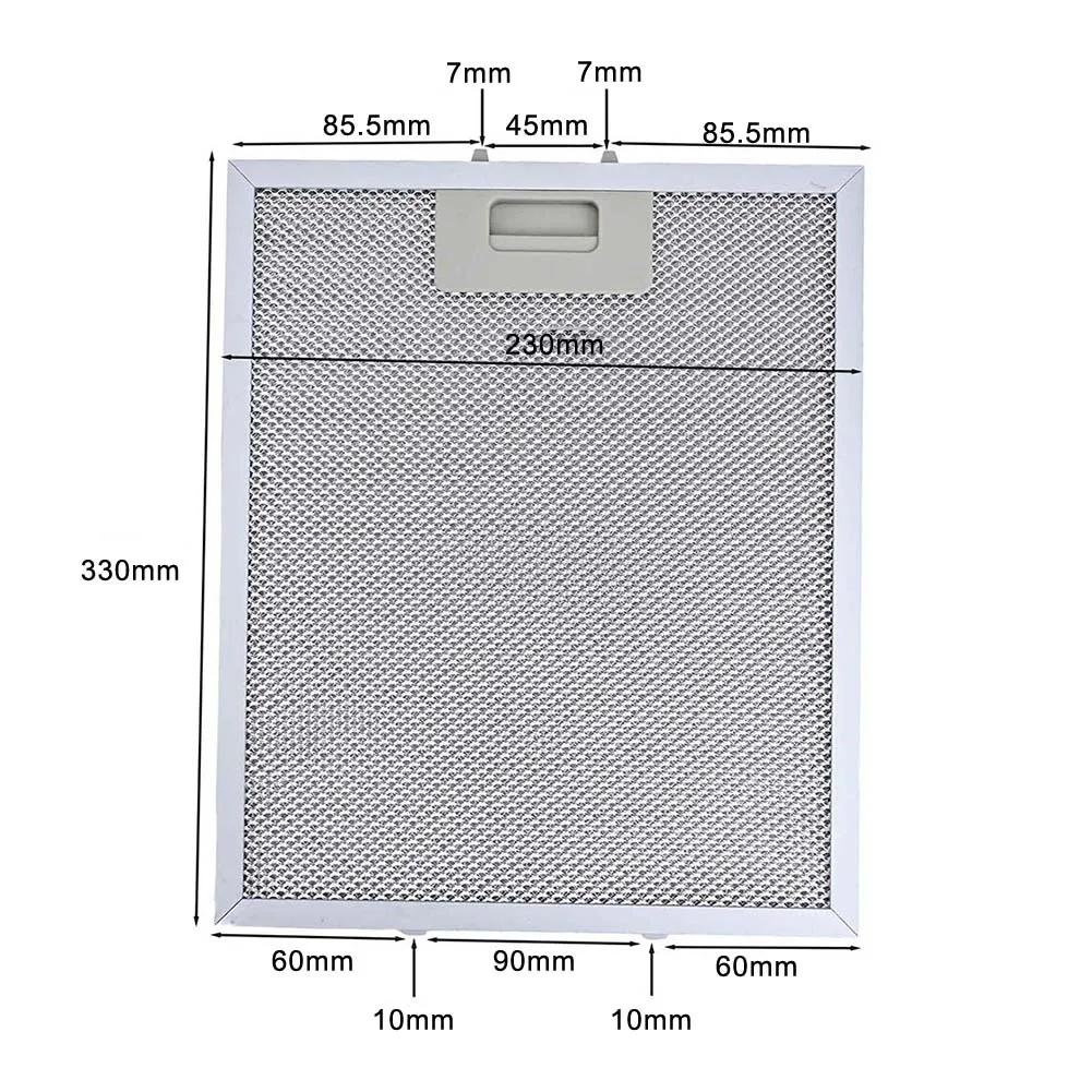 

2PCS Metal Mesh Extractor Vent Filters 330*230*9mm Aluminum Cooker Hood Filter for Maintaining Kitchen Cleanliness China Mainland