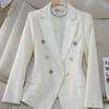 Women's Long Sleeve Red Plaid Blazer