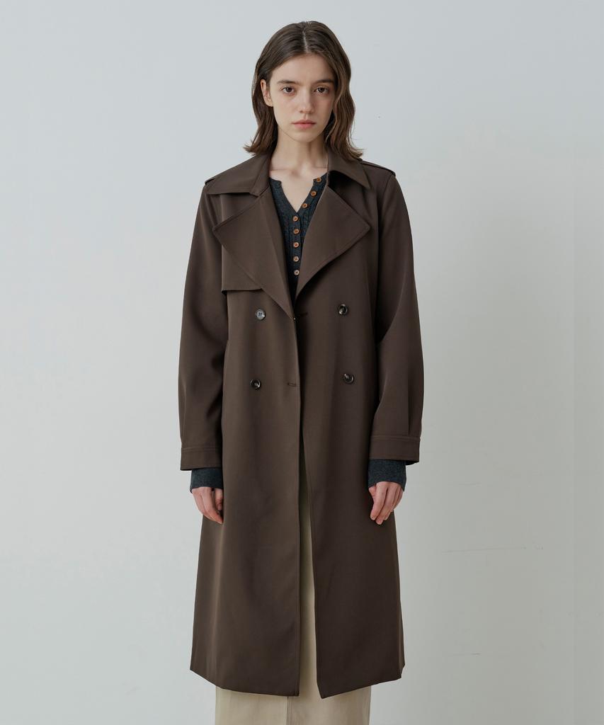 LE STUDIO London Double Long Trench Coat (Br)