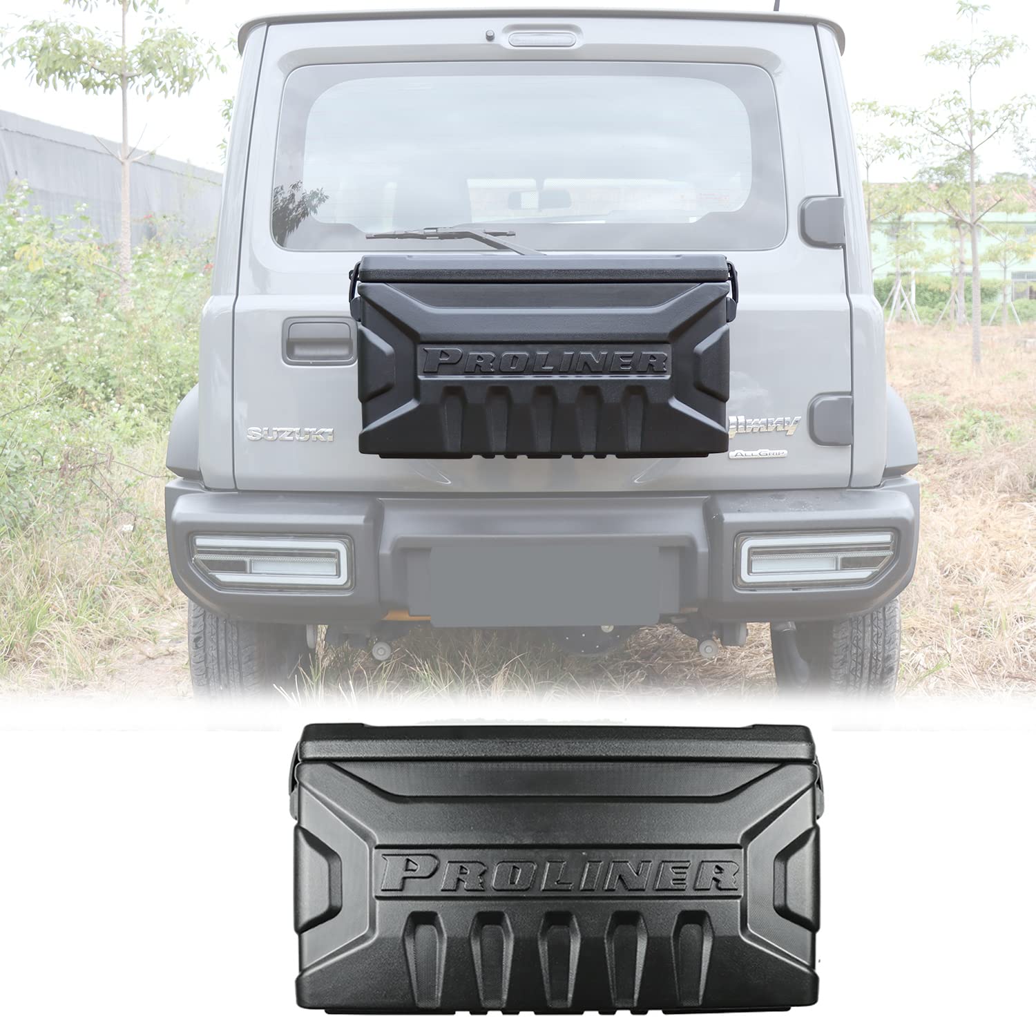 

Задний ящик для хранения для нового Suzuki Jimny Подходит для Jimny Sierra JB74 и совместим с инструментом на задней двери, мелким предметом, экстерьером и кастомным, грузоподъемность 100 кг