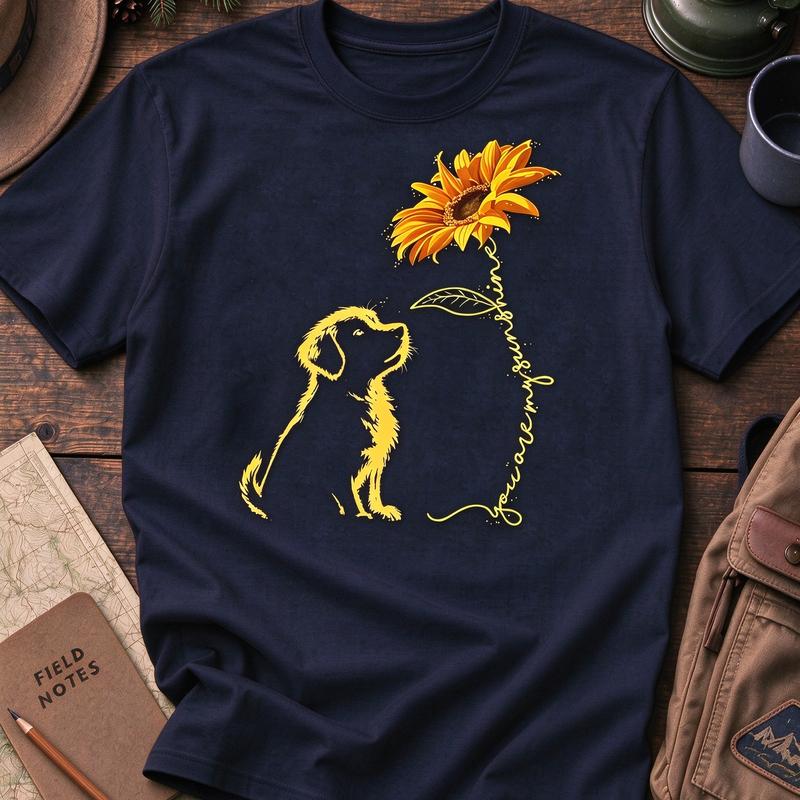 You Are My Sunshine T Shirt Cute Dog Sunflower Graphic Print Short Sleeve Casual Tee Gift For Dog Mom Sunflower Lovers Y2k Top