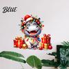 Christmas Party Window Stickers Cartoon Hippo Wall Decal Cute Sticker with Colorful Lights & Waterproof PVC Decorations Xmas Balls Mural for Bedroom