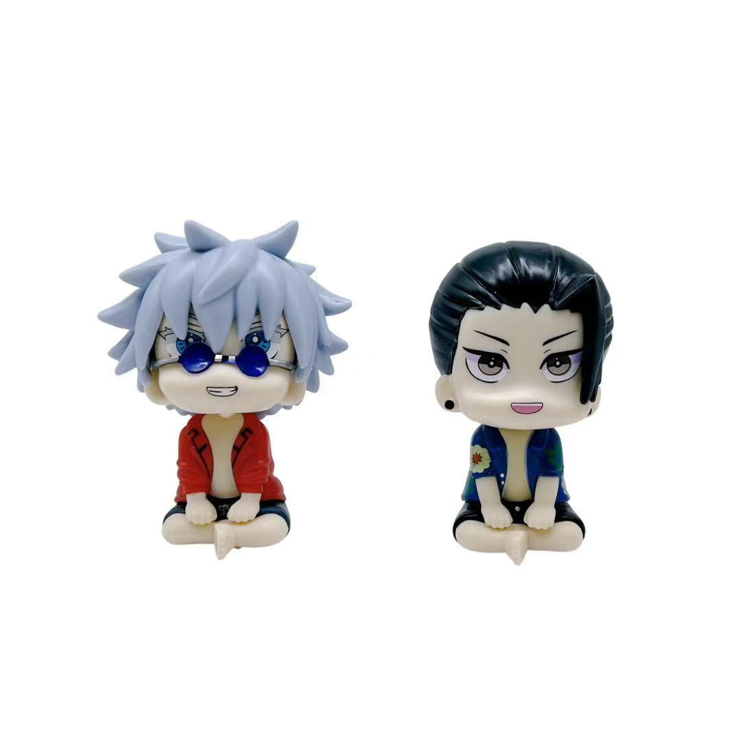 Anime Schattig Fushiguro Toji Jujutsu Kaisen Figuur Gojo Satoru Actiefiguur Omhoog Kijken Q Versie Speelgoed Geto Suguru Standbeeld PVC Model Speelgoed
