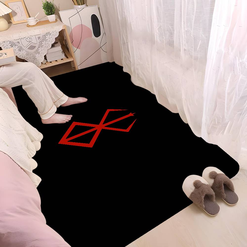 Berserk Guts Alfombra de Piso Anime Estilo Nórdico Felpudo para el Hogar Alfombras para Baño-Inodoro Alfombra Decorativa para Dormitorio Hotel