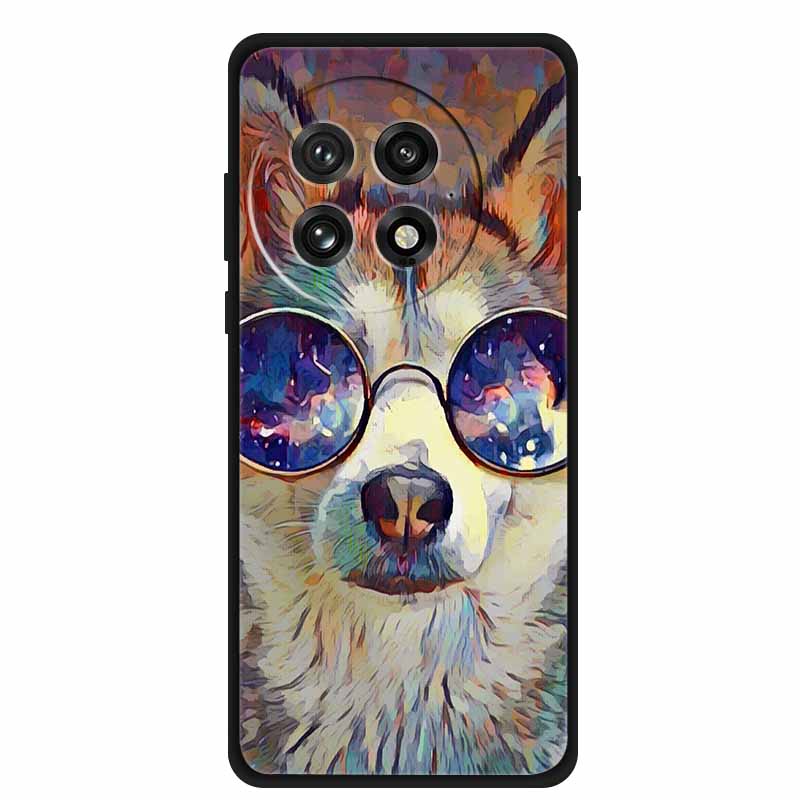 Funda For OnePlus13 5G Case OnePlus 13R Black Silicone Soft Flower Fashion TPU Back Cover For OnePlus13 13R Case Protective Capa