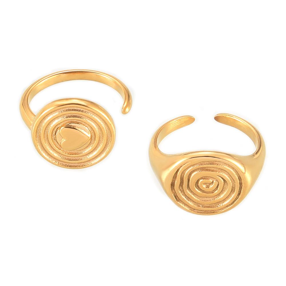 Love Hammer Ring Stainless Steel Plated 18K Gold Opening Retro Design Niche Temperament Jewelry