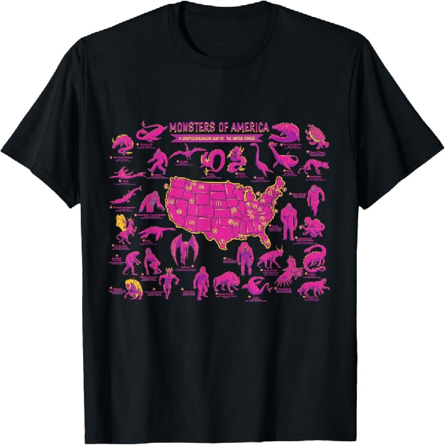 Cryptid Shirt Monster of America Educational Cryptozoology T-Shirt(1) XXXXXL разноцветный
