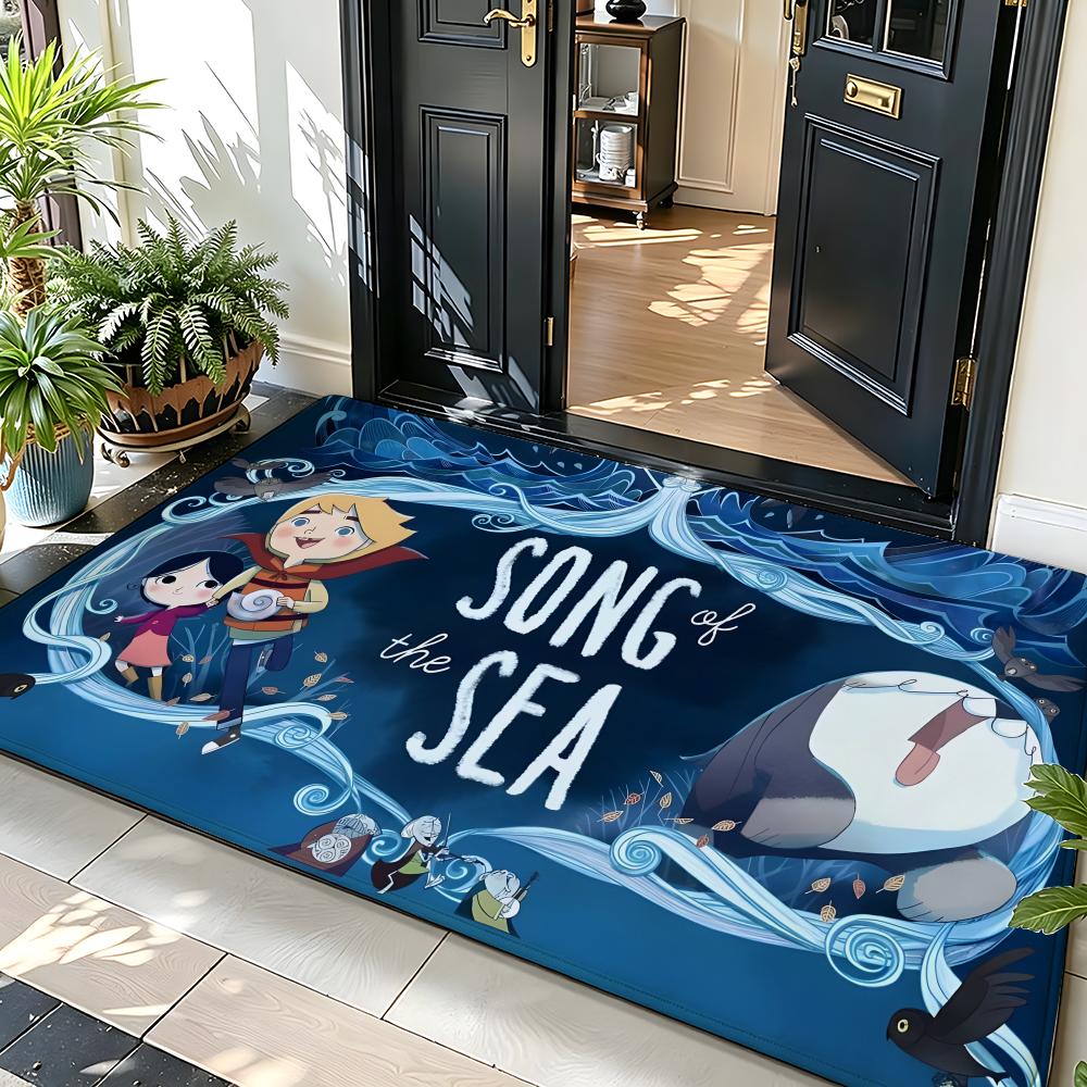 Animation S-Song of the S-Sea Floor Mat Soft Flannel Floor Mat Suitable for Entryways, Living Rooms, Bedrooms, and Bathrooms