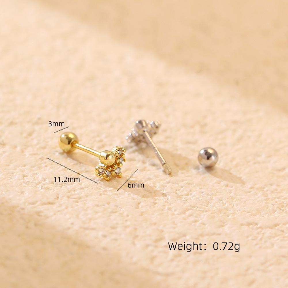 Exquisite S925 Sterling Silver Cartilage Earring with Small Screw Back, Personalized Niche Design