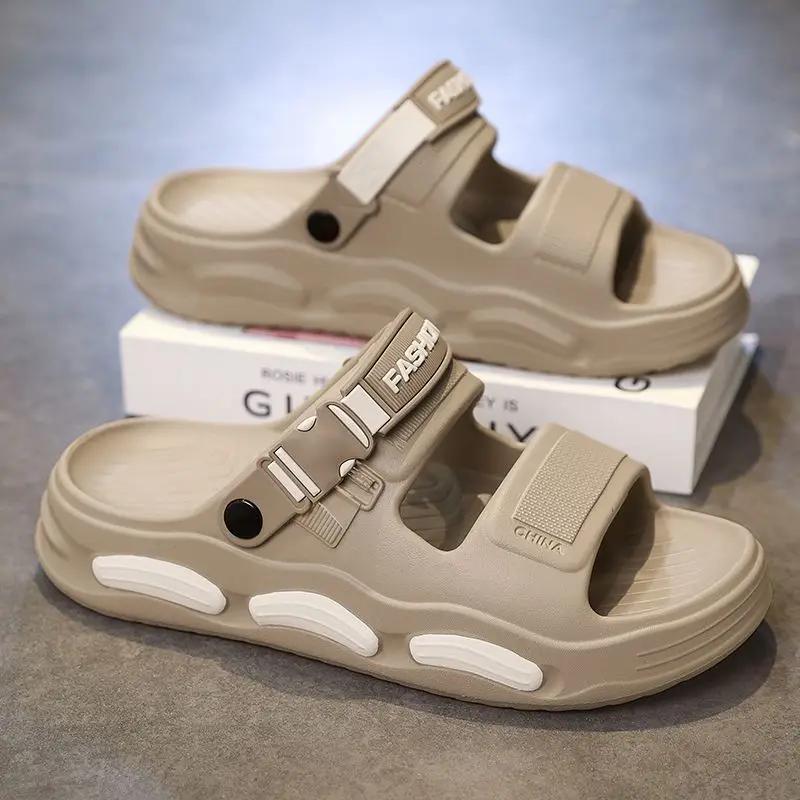 

Модные сандалии на платформе мужские пляжные нескользящие взрослые повседневные туфли Y2k ПВХ дизайнерские роскошные маскулино летняя распродажа забавные EVA шлепанцы для мужчин 44-45