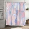Colorful Shower Curtain Set with Waves Design Waterproof Fabric for Bathroom Decor