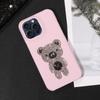Handyhülle aus Kunstleder mit Diamant-Bärenmuster für iPhone16 15 14 13 12 11Pro Pro Max Plus X XR XS Max7 8 Serie Sturzsichere Hülle