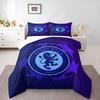Duvet Cover Set Aston Villa Champions League Starball Purple Crest Football 3 Piece Bedding for Adult Fan Gift