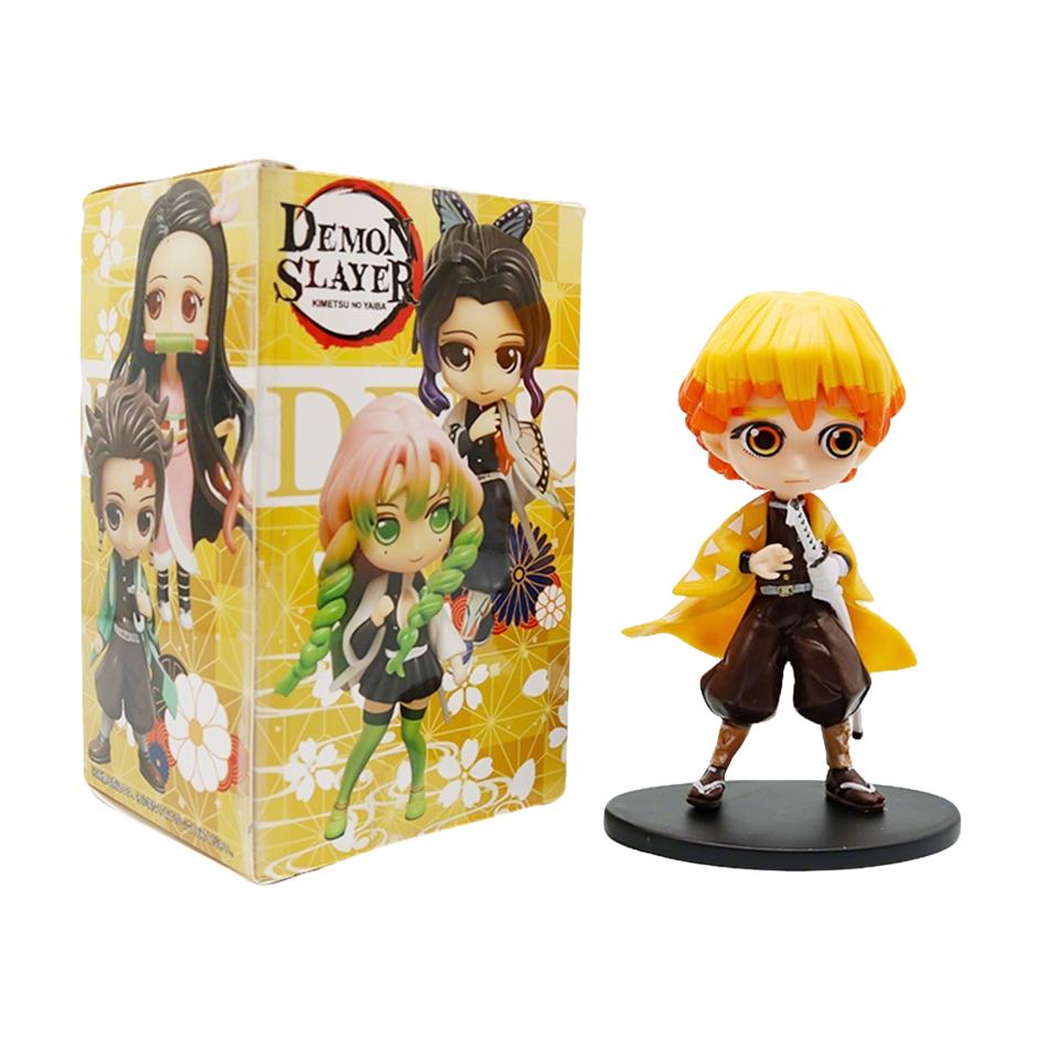 New Anime 13Cm Demon Slayer Figure Nezuko Tanjirou Zenitsu Inosuke Kyoujurou Giyuu Kawaii Qposket Pvc Model Toys Children Gift