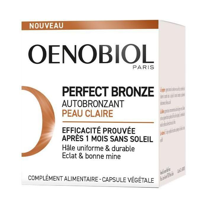 Autobronzant - Oenobiol - Perfect Bronze - 30 Capsules - Peaux Claires - 100% Végétal