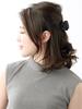 VINGTAINE Cotton Pearl Bijou Satin Ribbon Barrette Elegant Office 3D Hair Accessory Kiska [Vantaine] H-992-BK-