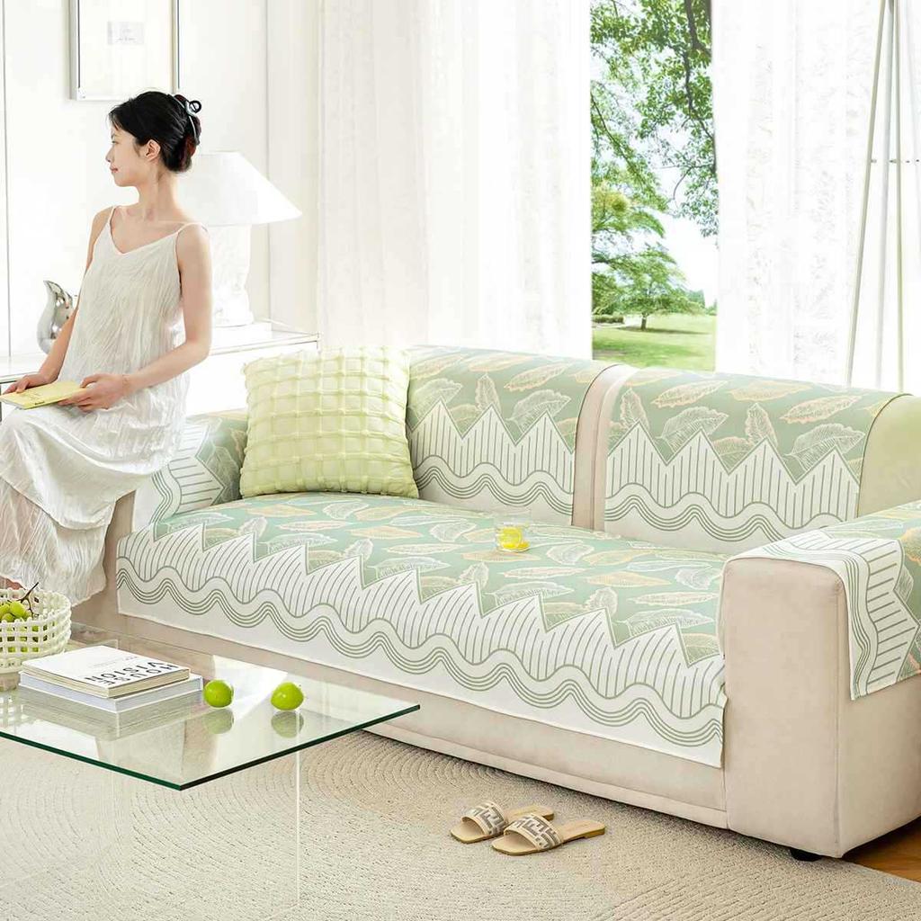 Ice Silk Cooling Fresh Sofa Cushion Summer Cooler Cushion Non-Slip Sofa Cover Breathable Anti-Scratch Living Room Sofa Back