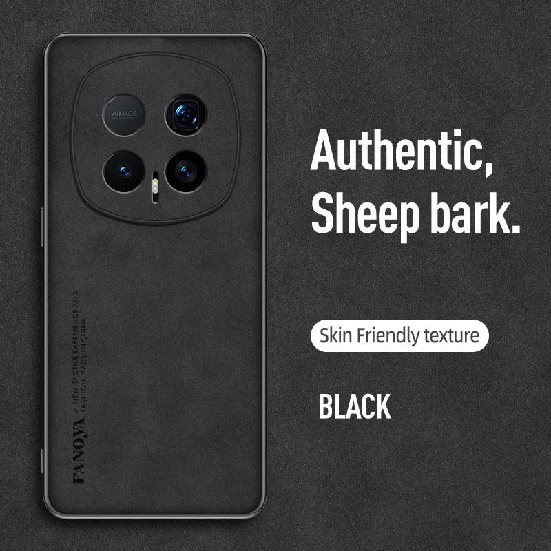 EUCAGR For Honor Magic8 RSR Porsche Design Sheepskin Leather Shockproof Silicone Phone Cases For Honor Magic8RSR Porsche Design Honor Magic8 RSR чёрный