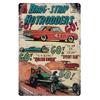 Vintage Drag Strip Hotrodders Comics Metal Poster   Garage Tin Sign Retro Car Racing Design with Hotrodders  Drag Racing Acti