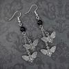 New Punk Gothic Silver Color Death Moth Tassel Pendant Dangle Earrings for Women Halloween Dark Academy Magic Ghost Jewelry Gift