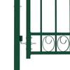 Fence Gate EMMEN with Arched Top Steel 100 x 98.5 cm Green