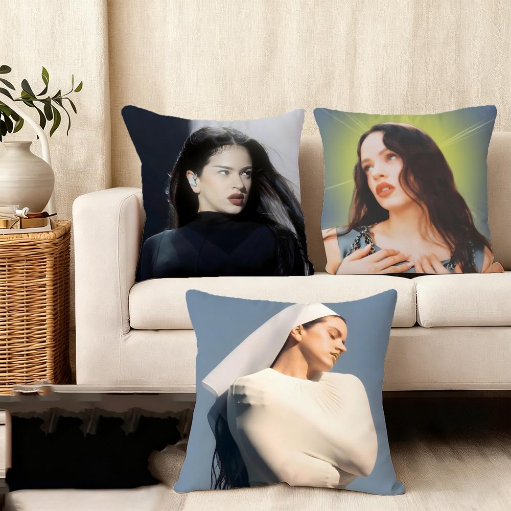 RRosalia Singer Cushion Cover Plush Fabric Soft DoubleSided Printed Sofa Warm Winter Home Child Gift Pillow Case