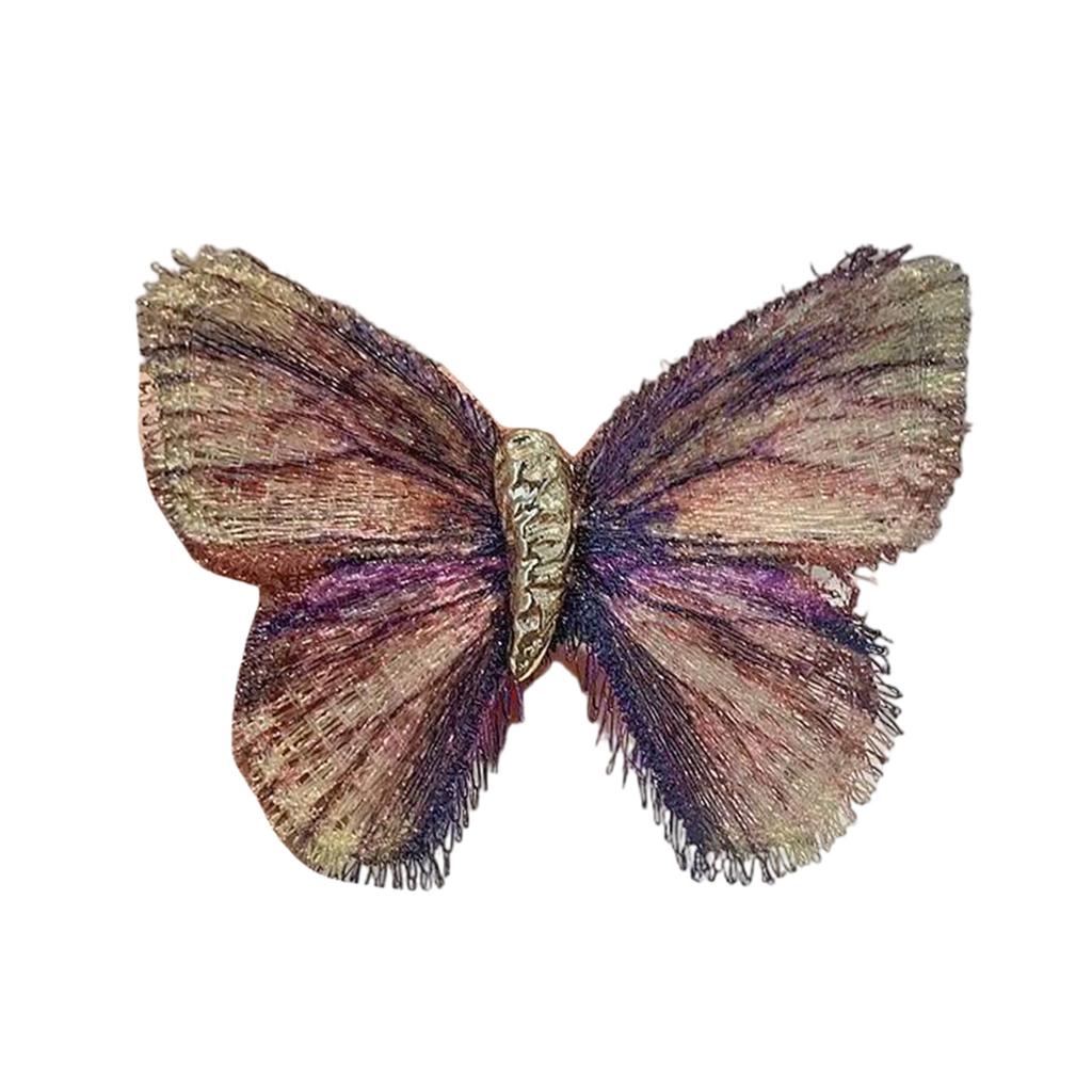 Temperament Butterfly Brooch for Women Embroidered Lapel Pin Accessory Stylish Animal Jewelry for Suits and Dresses