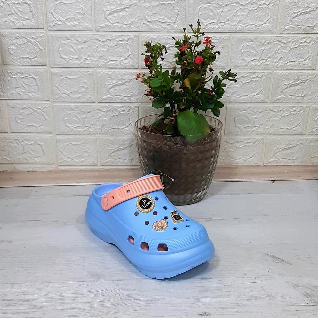 Sonimix 16001 Baby Blue-Powder Thick Soled Stone Crks Women's Slippers