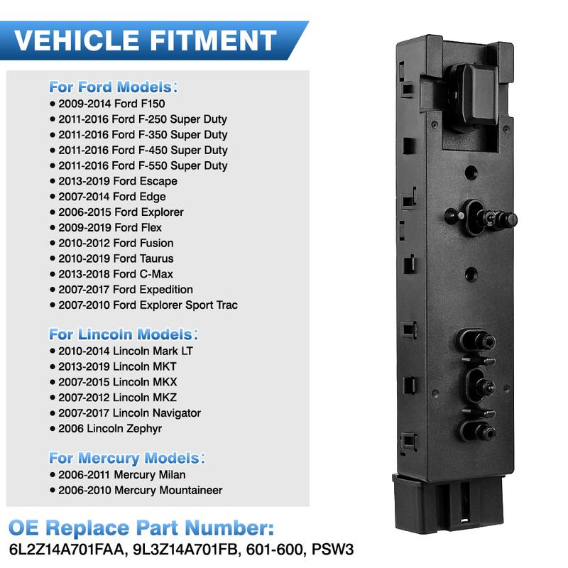 9L3Z-14A701-FA Front Left /Right Power Seat Switch Passenger Side for Ford Escape F150 F250 F350 for Lincoln 9L3T-14B709-FAW