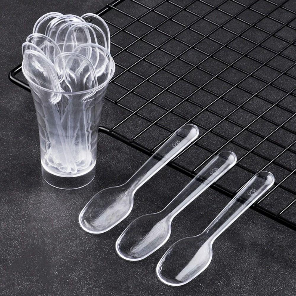 

200Pcs Plastic Ice Cream Spoon Clear Tasting Spoons Serving Spoons Jelly Pudding