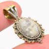 Natural Jasper Gemstone Two Tone 925 Solid Sterling Silver Pendant 1.25'' a7G12