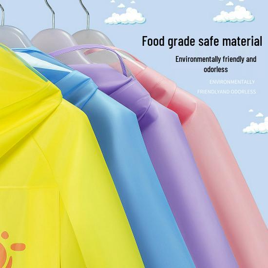 Children's Cartoon Rain Poncho with Backpack Slot for Kids