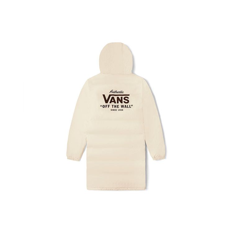 Vans Outdoor Quilted Lightweight Warm Long Hooded Down Jacket Unisex Outerwear Off-White VN0A5H6S3KS