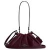 Faye 26 Velvet And Leather Cloud Shoulder Bag Women Shoulder Bag Burgundy CCE40-QBBUR