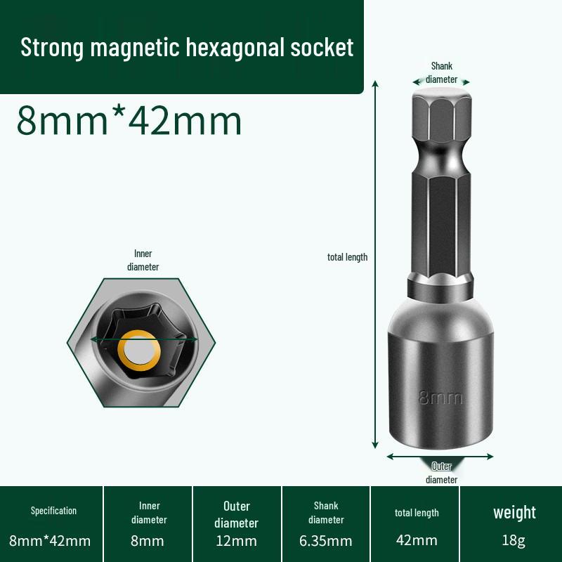 

Electric Extended Hexagon Wrench Socket with Magnetic Drill Screwdriver Bit