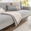 Short Plush Sofa Cover Embroidery Ribbon Slip Resistant Slipcover Seat European Couch Cover Sofa Towel For Living Room Decor