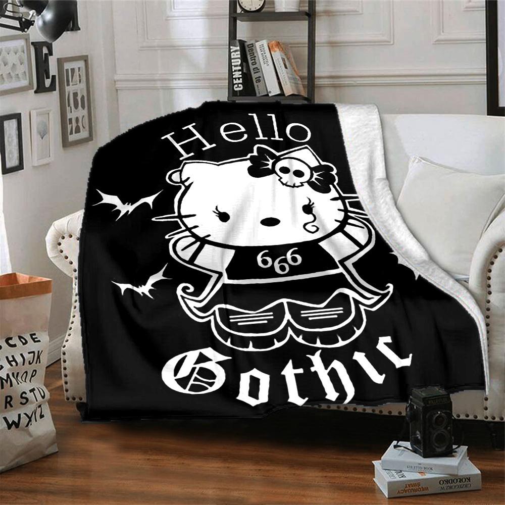 1pc Hello Kitty Gothic Soft Flannel All-Season Throw for Home, Office, Outdoor UseDurable Comfort 100577