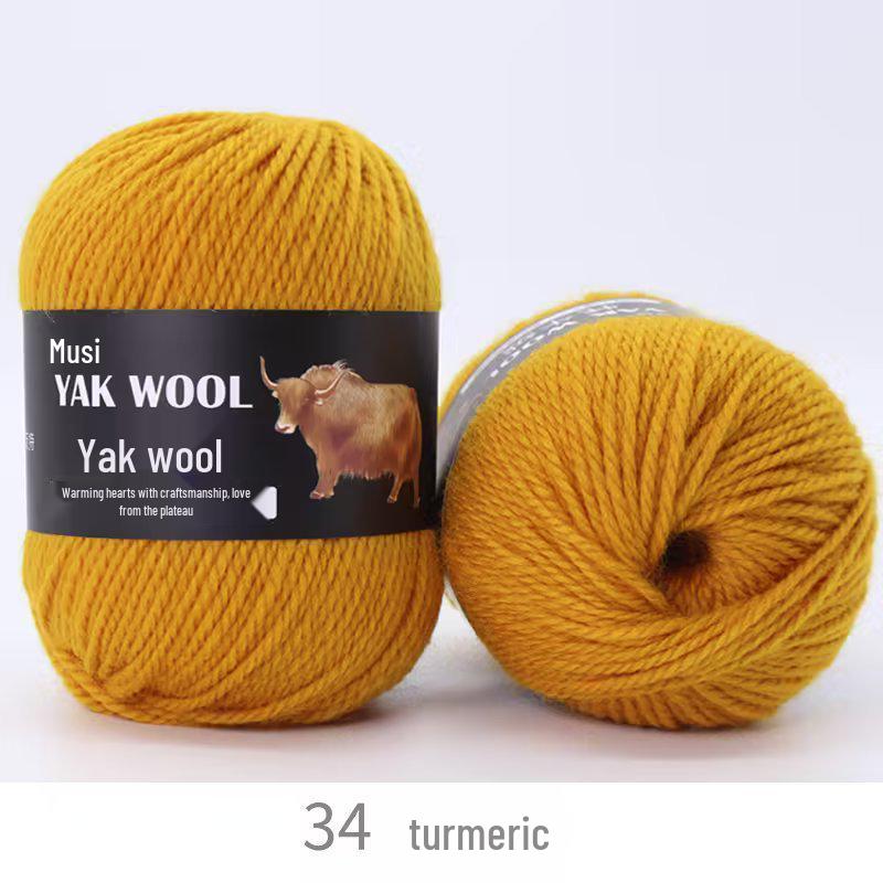 Hand-Knitted Medium-Thick Yak Wool Yarn for Scarves, Hats, Coats, Vests, and Sweaters