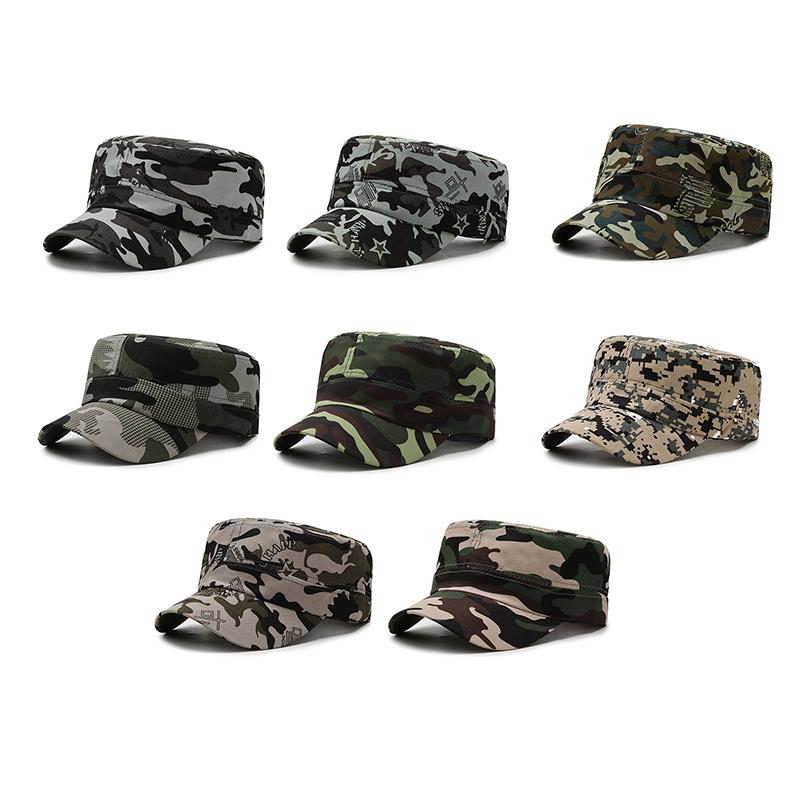 Camouflage Baseball Cap Hat Men Women Tactical Flat Cap Hat Outdoor Sports