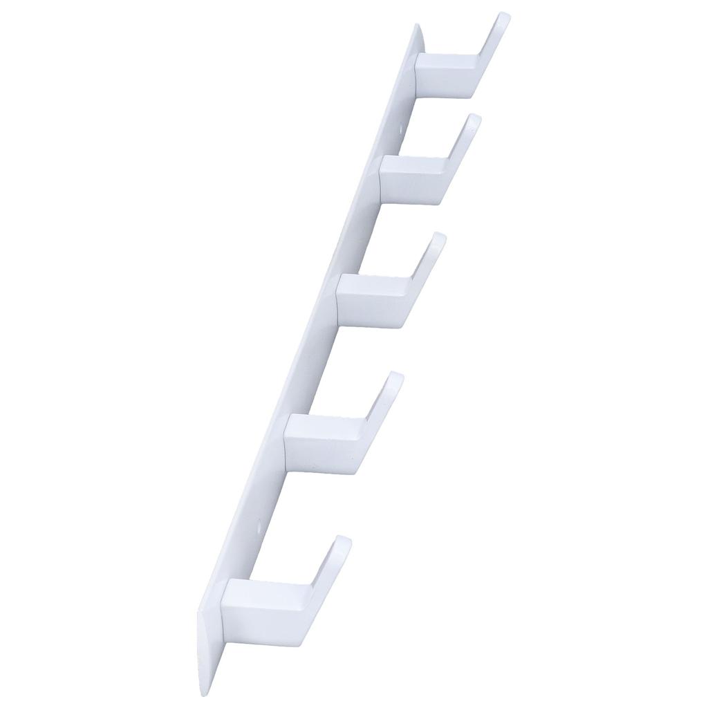Wall Mounted Coat Rack Modern Stylish Coat Hanger Rack with 5 Hooks for Bathroom Living Room White