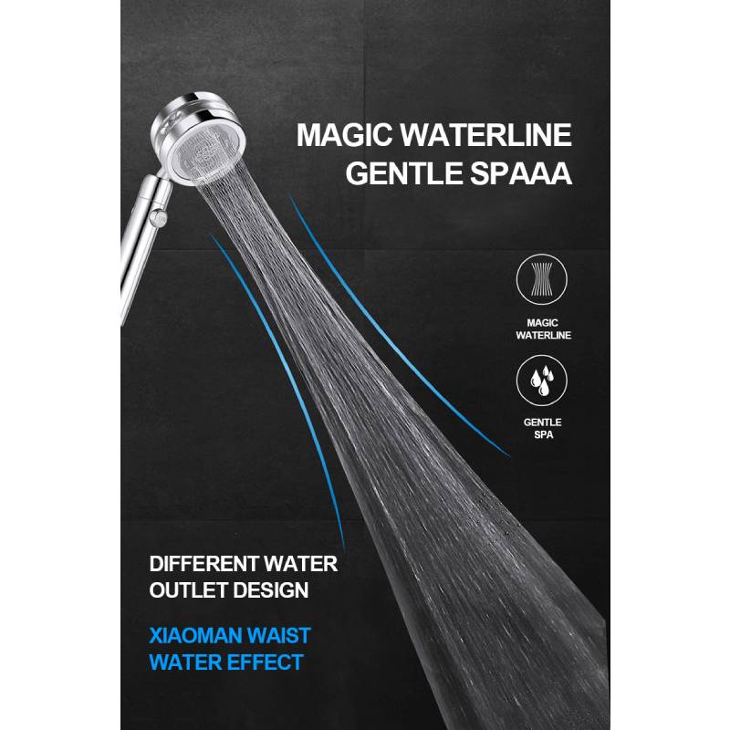Pressure Turbocharged Flower Fountain Type Shower Head 3 Mode Saving Water with Water-Stopping,2021 Tik Tok Hot Sell