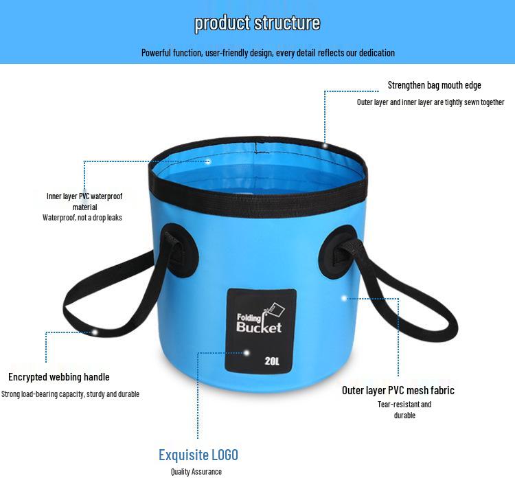 Portable Folding Waterproof Travel Fishing Bucket Bag
