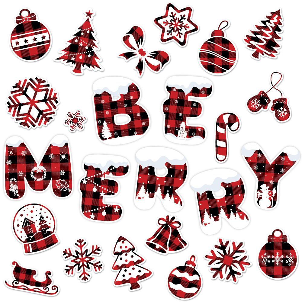 Alphabet Christmas Snowflake Paper Diy Card Stickers Decor For Events Holiday