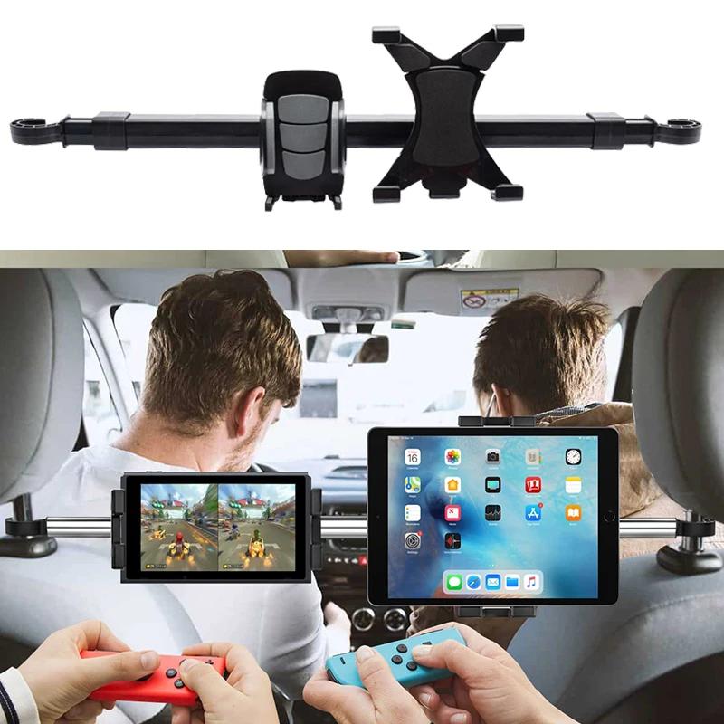 360° Car Phone Seat Holder Car Seat Back Rear Pillow Holder Rotating Stands Two-In-One At The Same Time Design For Tablet