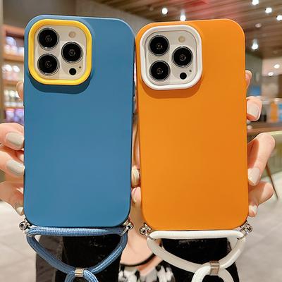 Crossbody Lanyard Soft Liquid Silicone Case For Iphone 14 13 12 11 Pro Max X Xr Xs 14pro 13 Strap Rope Cord Necklace Hang Cover